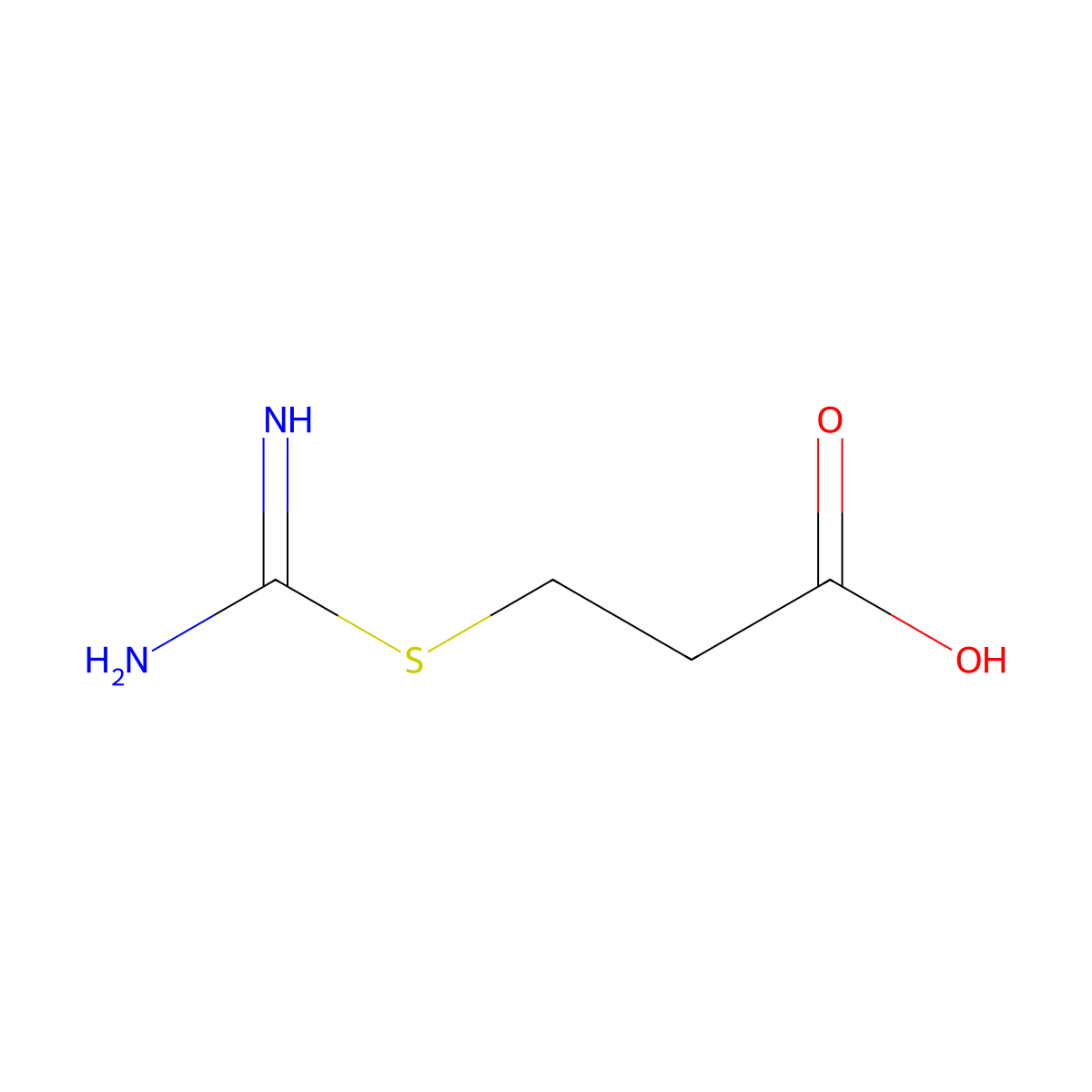 Propanoic acid, 3-[(aminoiminomethyl)thio]- molecular structure, CAS 5398-29-8