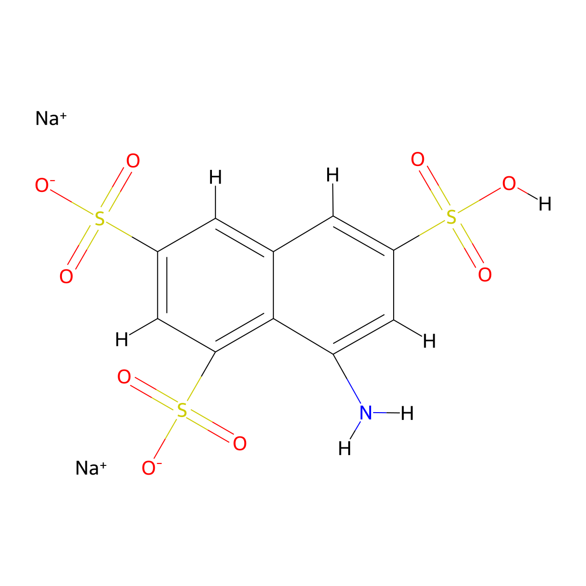 Disodium 8-amino-1,3,6-naphthalenetrisulfonate molecular structure, CAS 5398-34-5