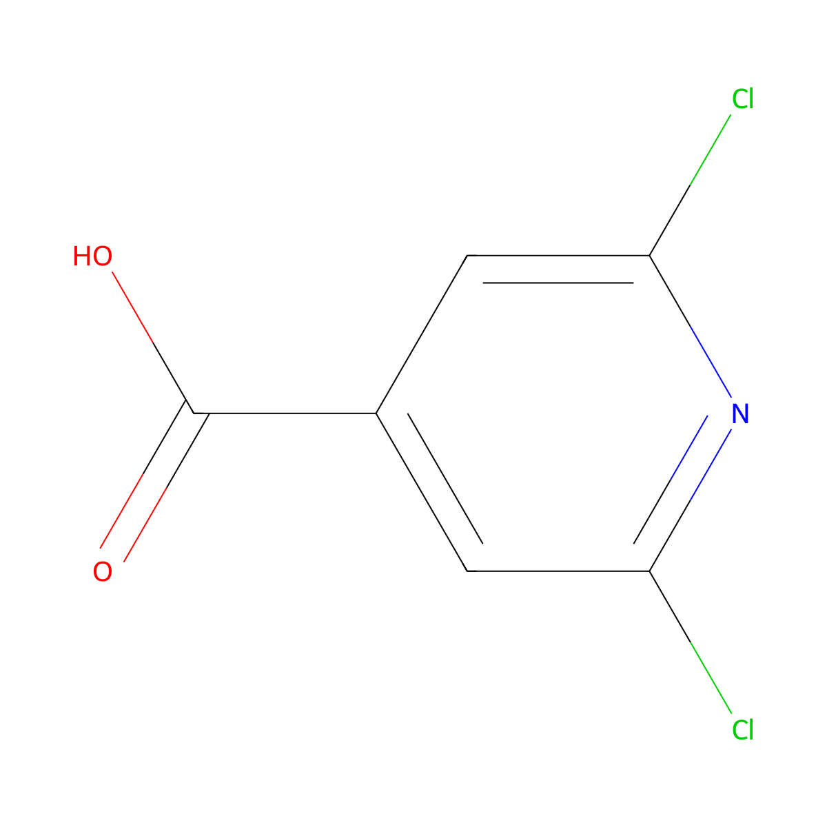 2,6-Dichloroisonicotinic acid molecular structure, CAS 5398-44-7