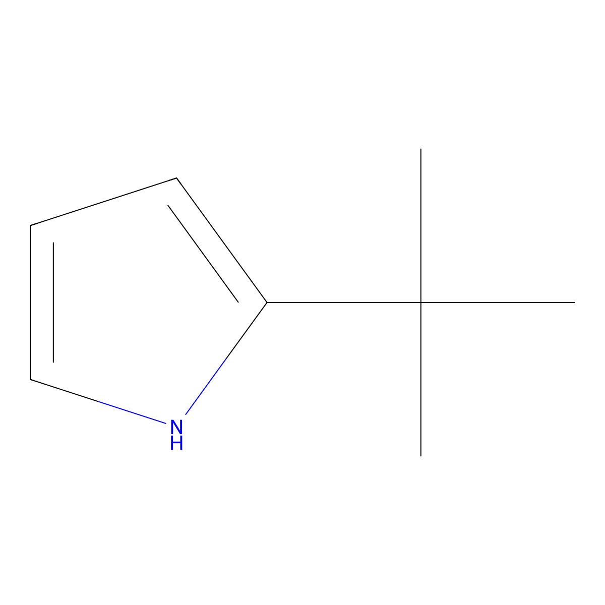 2-tert-butyl-1H-pyrrole molecular structure, CAS 5398-58-3