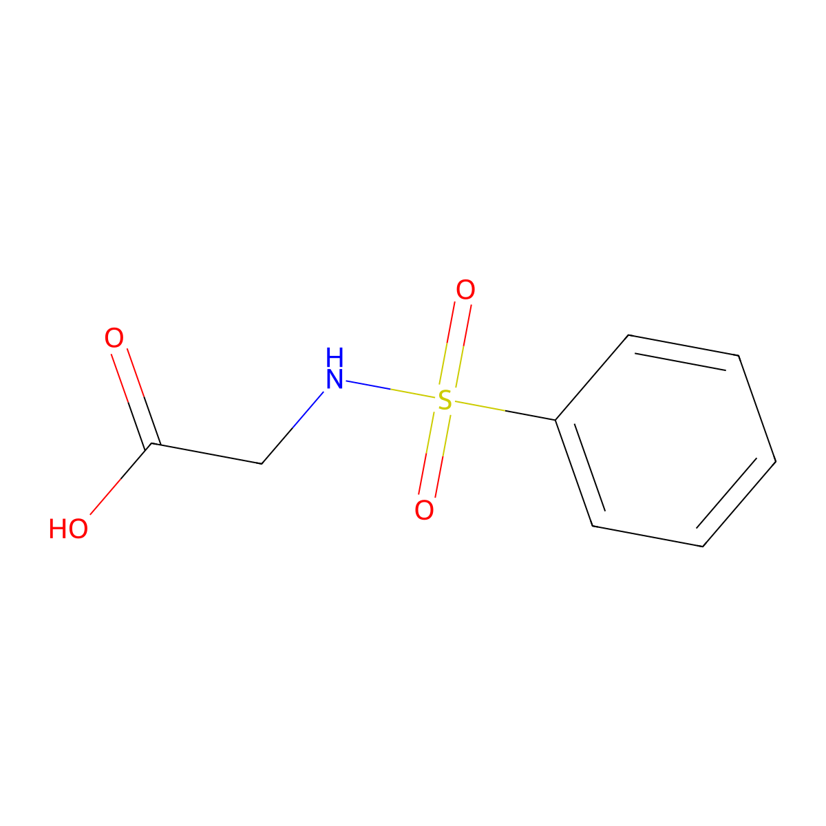 2-Benzenesulfonamidoacetic acid molecular structure, CAS 5398-96-9