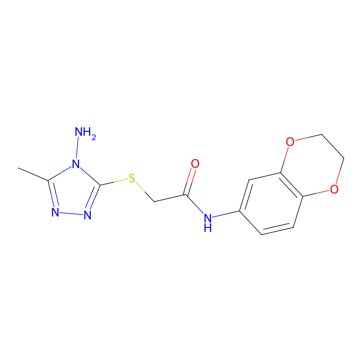 2-[(4-amino-5-methyl-4H-1,2,4-triazol-3-yl)sulfanyl]-N-(2,3-dihydro-1,4-benzodioxin-6-yl)acetamide molecular structure, CAS 539804-61-0