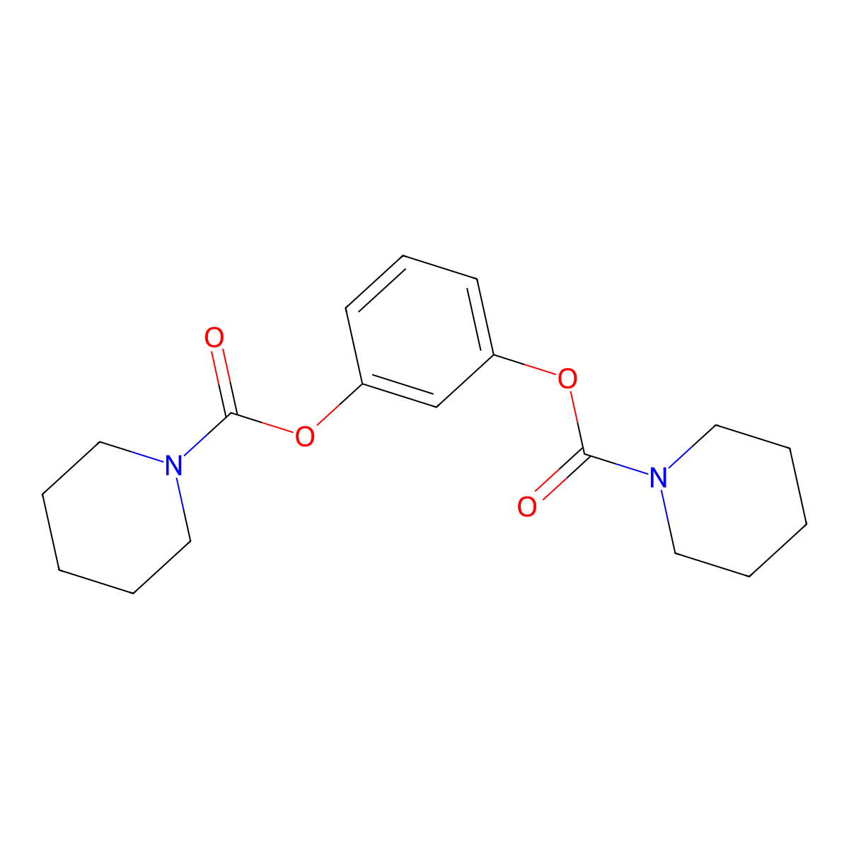 3-Piperidylcarbonyloxyphenyl piperidinecarboxylate molecular structure, CAS 539805-37-3