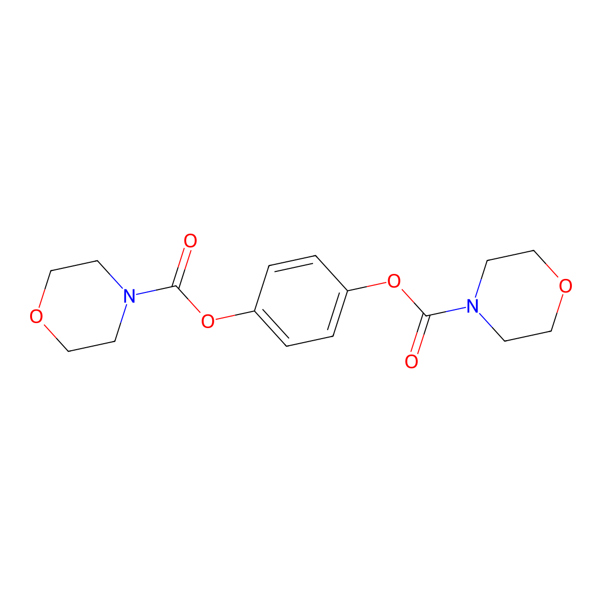 4-Morpholin-4-ylcarbonyloxyphenyl morpholine-4-carboxylate molecular structure, CAS 539805-41-9