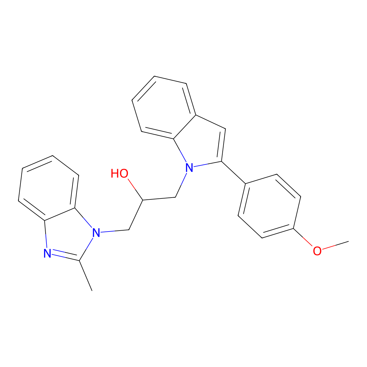1-[2-(4-Methoxyphenyl)indol-1-yl]-3-(2-methylbenzimidazol-1-yl)propan-2-ol molecular structure, CAS 539805-43-1