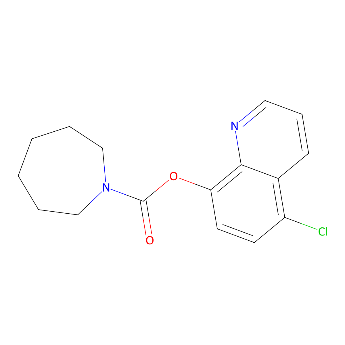 Azepane-1-carboxylic acid 5-chloro-quinolin-8-yl ester molecular structure, CAS 539805-55-5