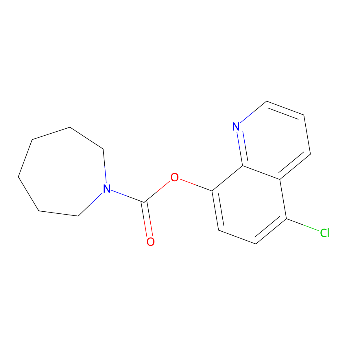 Azepane-1-carboxylic acid 5-chloro-quinolin-8-yl ester molecular structure, CAS 539805-55-5