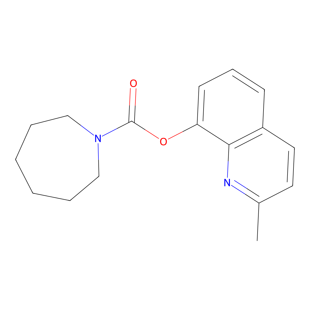 2-Methylquinolin-8-yl azepane-1-carboxylate molecular structure, CAS 539805-57-7