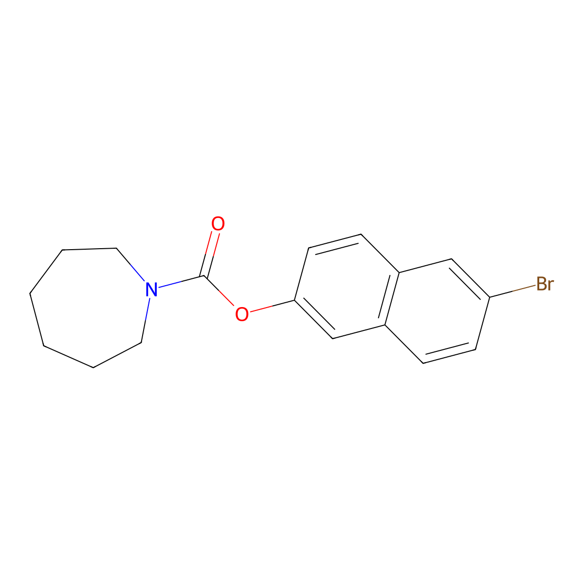 6-Bromonaphthalen-2-yl azepane-1-carboxylate molecular structure, CAS 539805-63-5