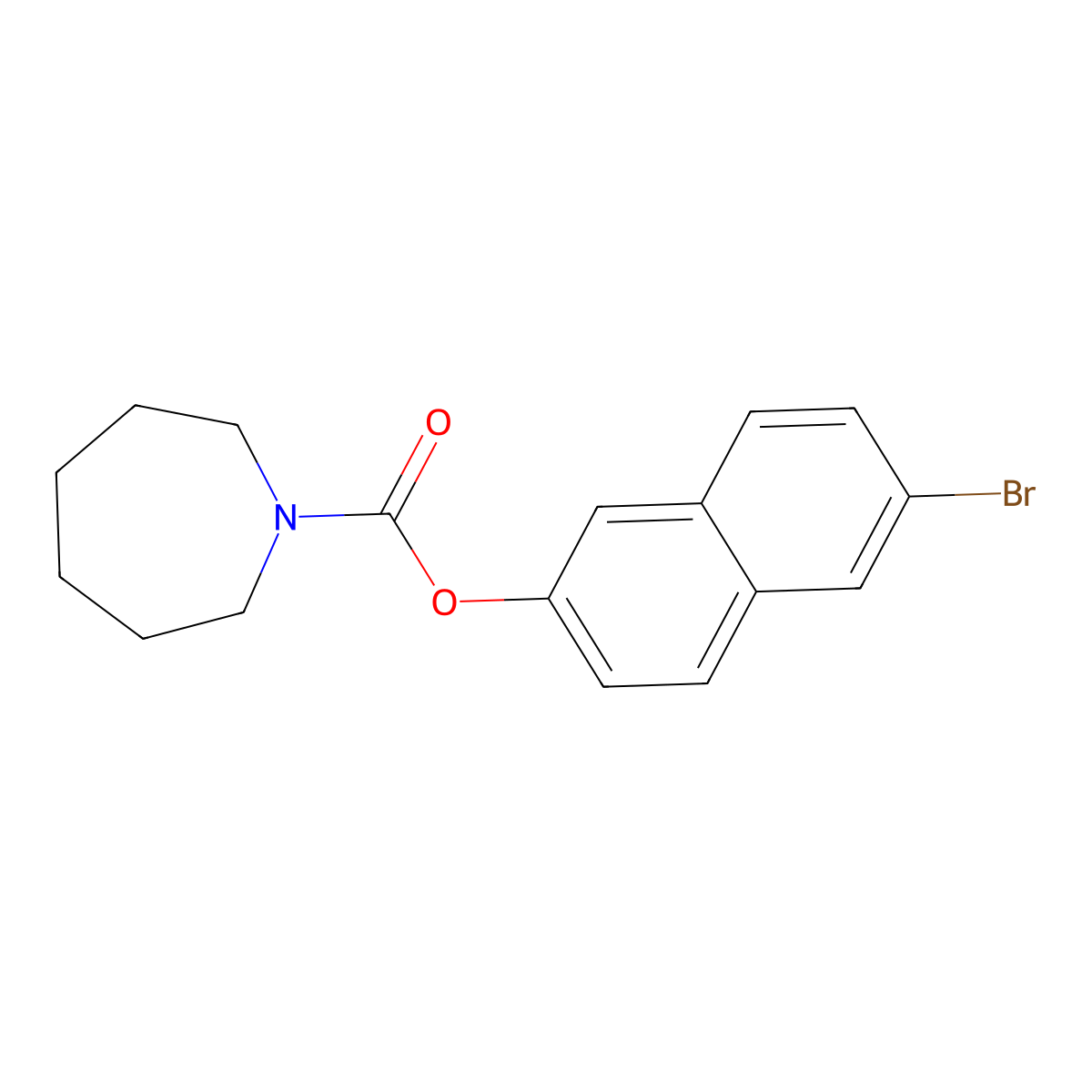 6-Bromonaphthalen-2-yl azepane-1-carboxylate molecular structure, CAS 539805-63-5