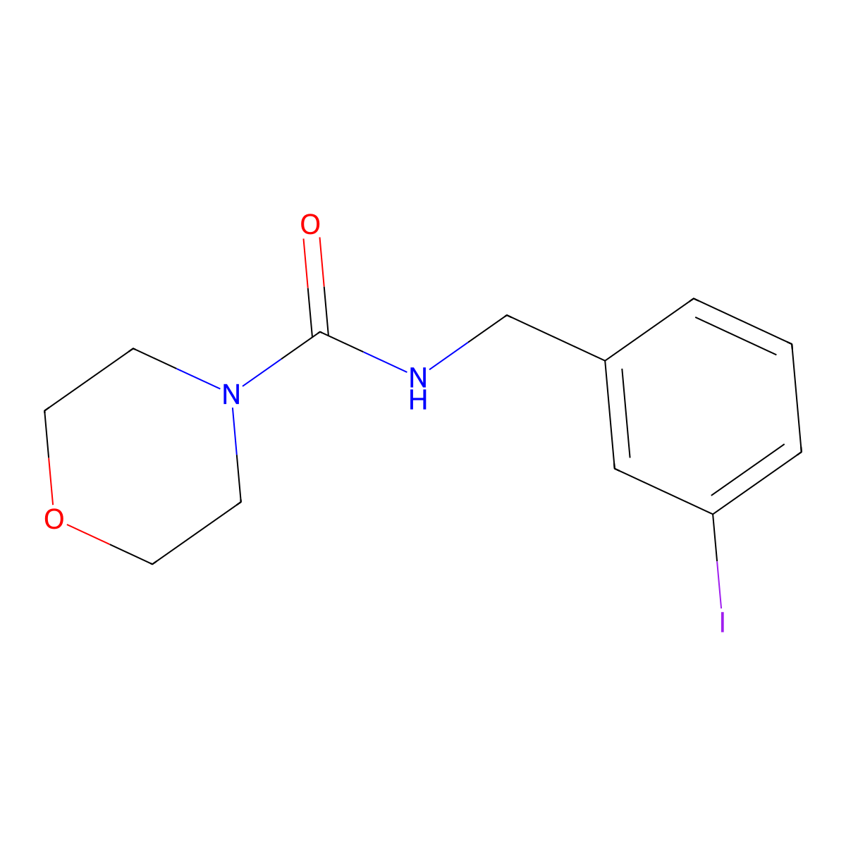 N-(3-iodobenzyl)morpholine-4-carboxamide molecular structure, CAS 539805-70-4