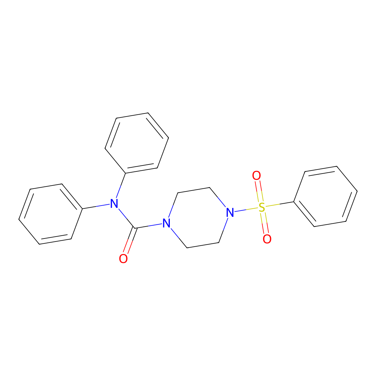 4-(benzenesulfonyl)-N,N-diphenylpiperazine-1-carboxamide molecular structure, CAS 539805-82-8