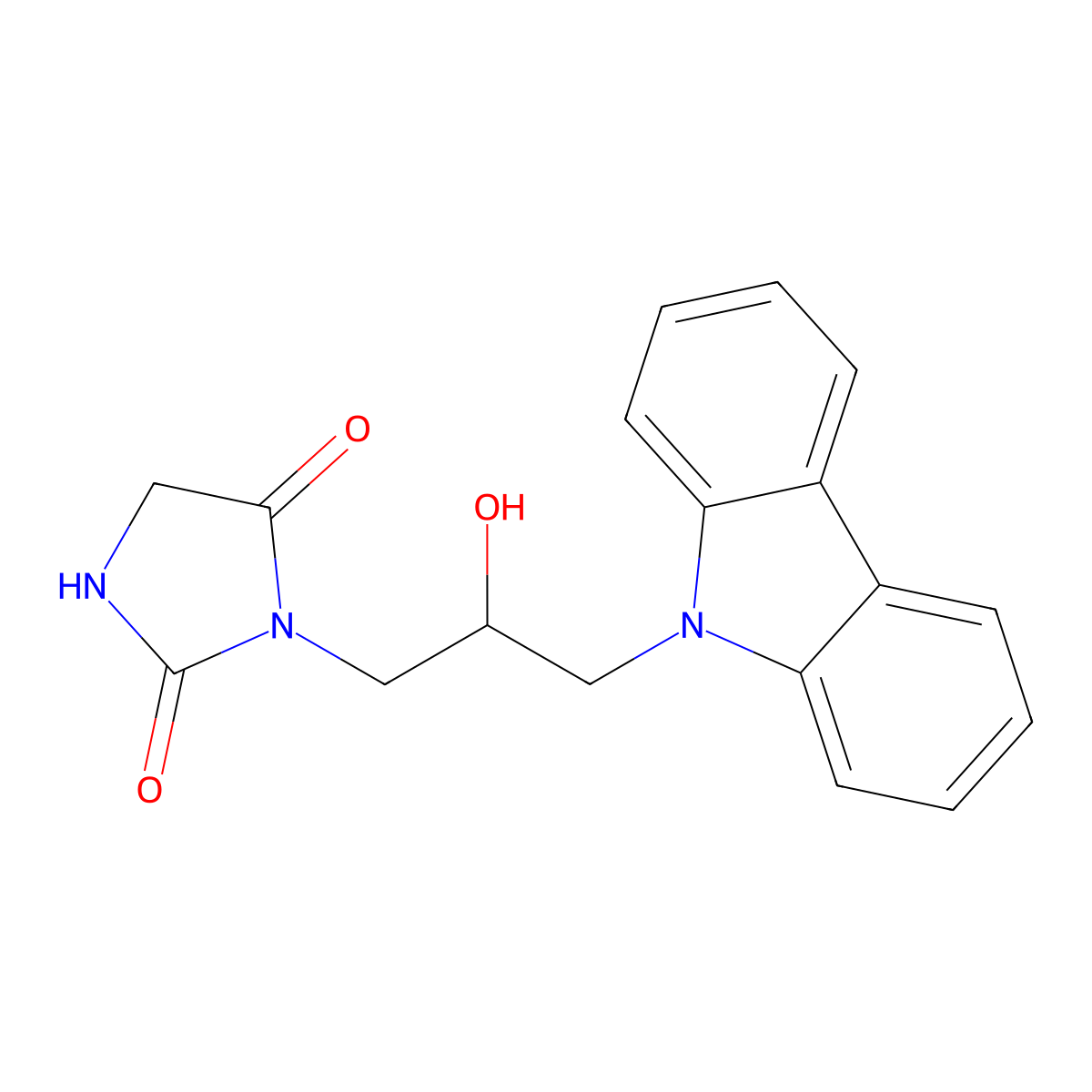 3-(3-Carbazol-9-yl-2-hydroxypropyl)imidazolidine-2,4-dione molecular structure, CAS 539805-99-7
