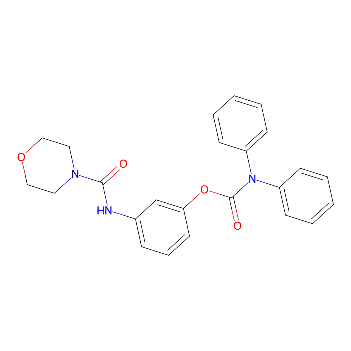 3-(Morpholine-4-carboxamido)phenyl diphenylcarbamate molecular structure, CAS 539807-25-5