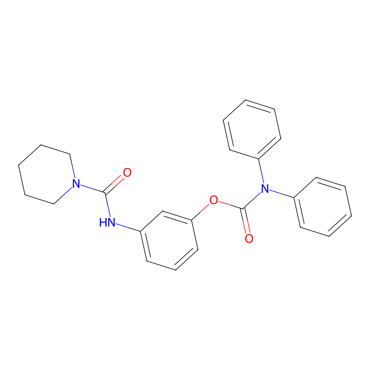 3-[(piperidine-1-carbonyl)amino]phenyl N,N-diphenylcarbamate molecular structure, CAS 539807-27-7
