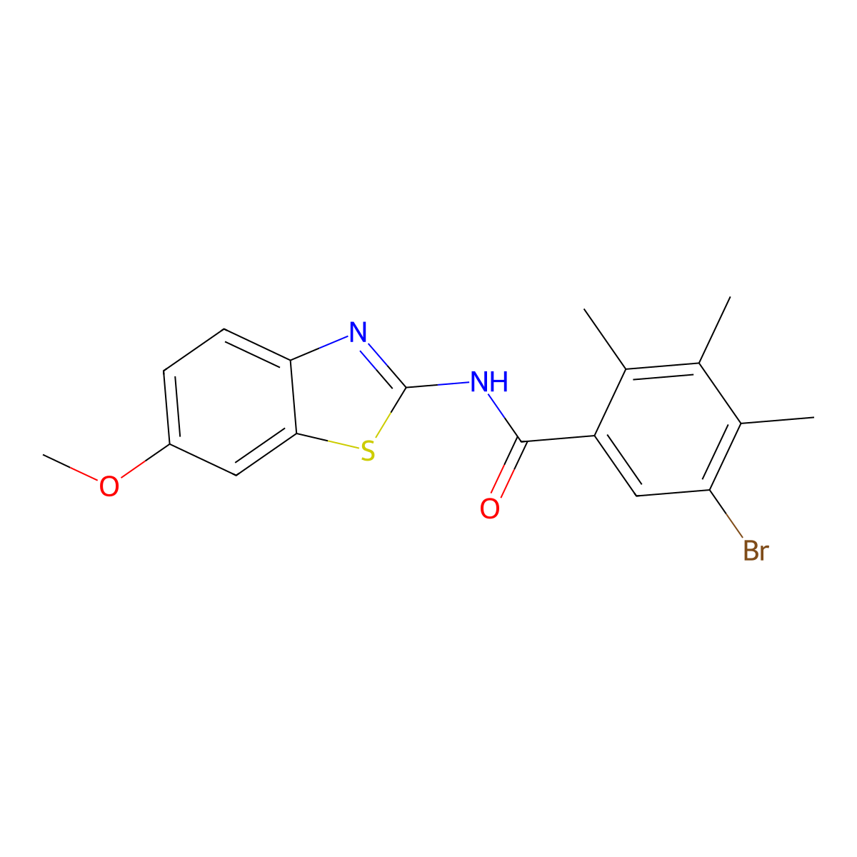 5-bromo-N-(6-methoxy-1,3-benzothiazol-2-yl)-2,3,4-trimethylbenzamide molecular structure, CAS 539807-55-1