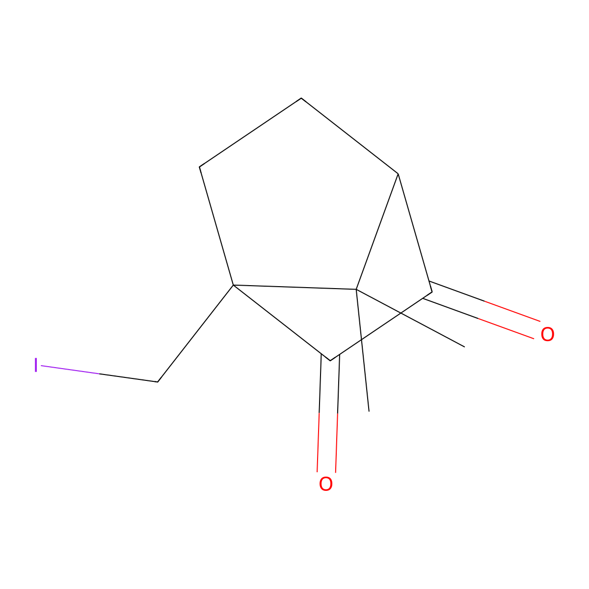 1-(Iodomethyl)-7,7-dimethylbicyclo[2.2.1]heptane-2,3-dione molecular structure, CAS 539807-77-7