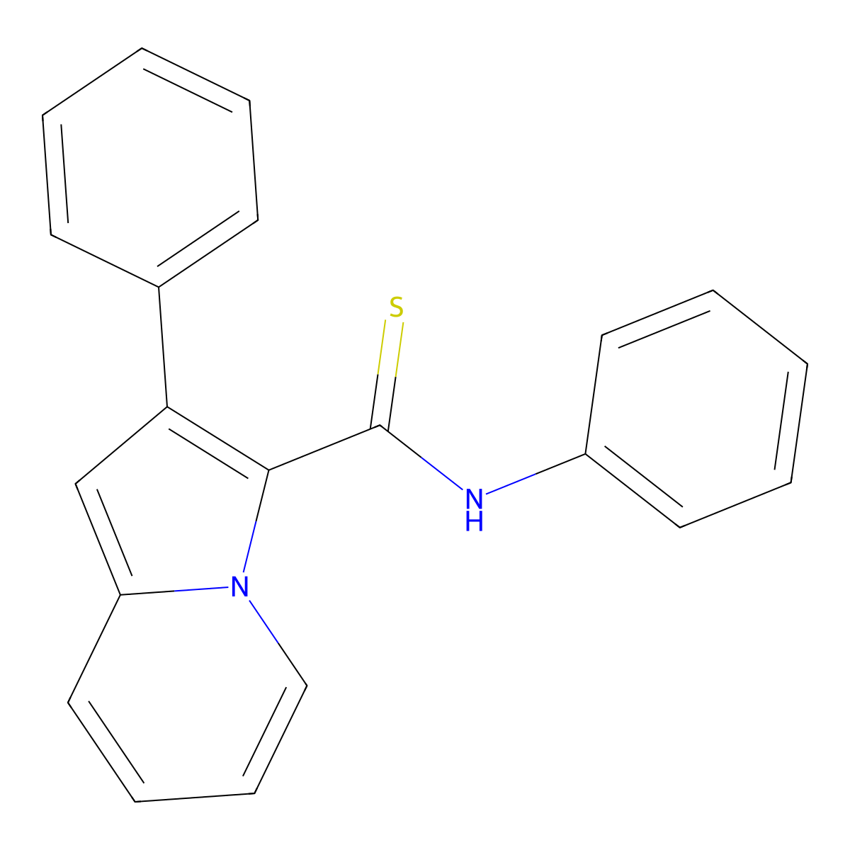 N,2-diphenylindolizine-3-carbothioamide molecular structure, CAS 539807-89-1