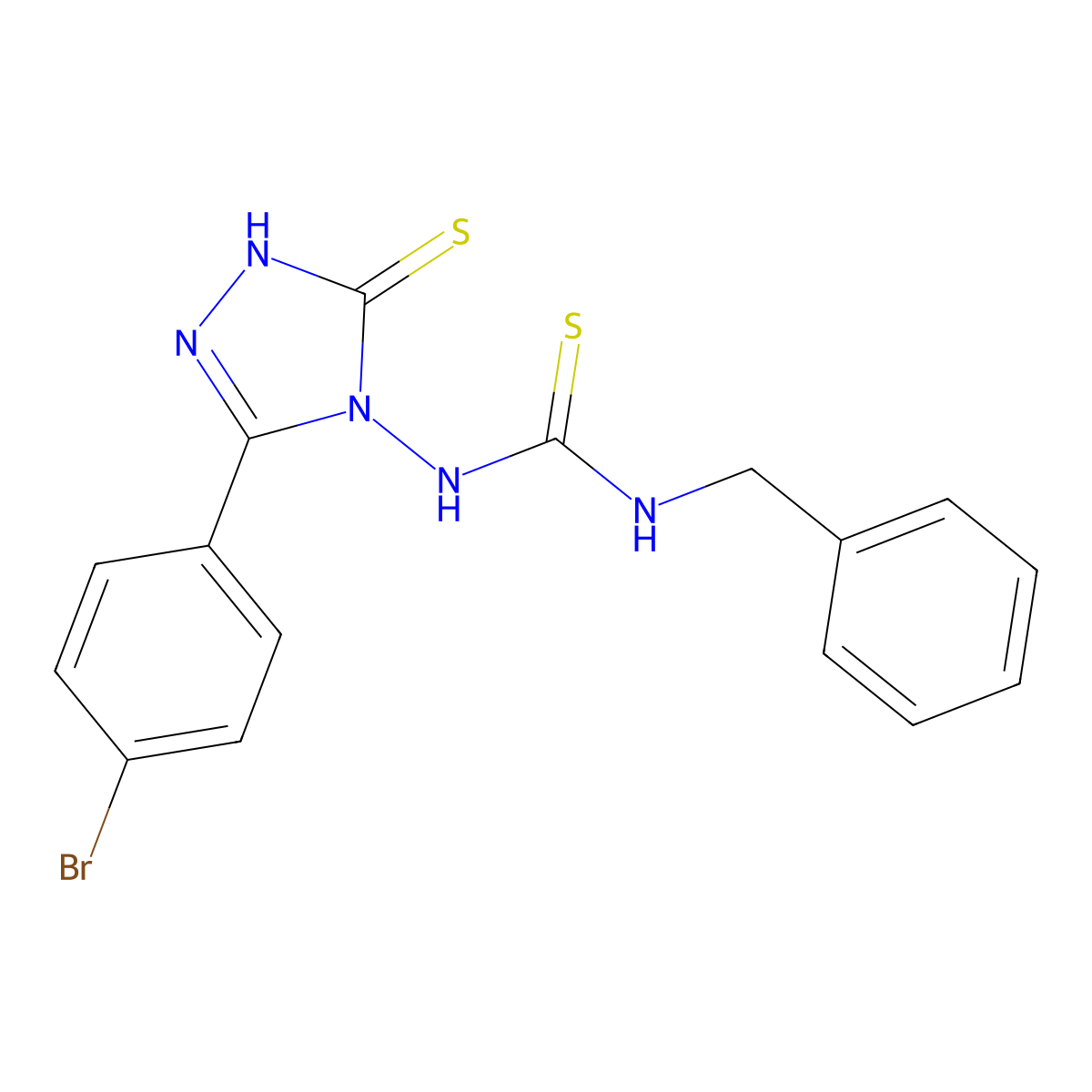N-Benzyl-N'-(3-(4-BR-PH)-5-thioxo-1,5-dihydro-4H-1,2,4-triazol-4-YL)thiourea molecular structure, CAS 539808-16-7