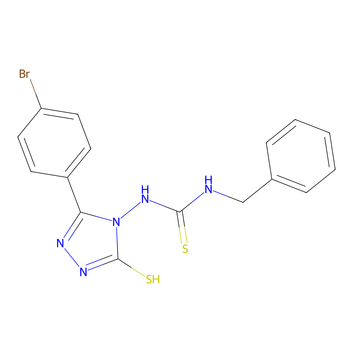 N-Benzyl-N'-(3-(4-BR-PH)-5-thioxo-1,5-dihydro-4H-1,2,4-triazol-4-YL)thiourea molecular structure, CAS 539808-16-7