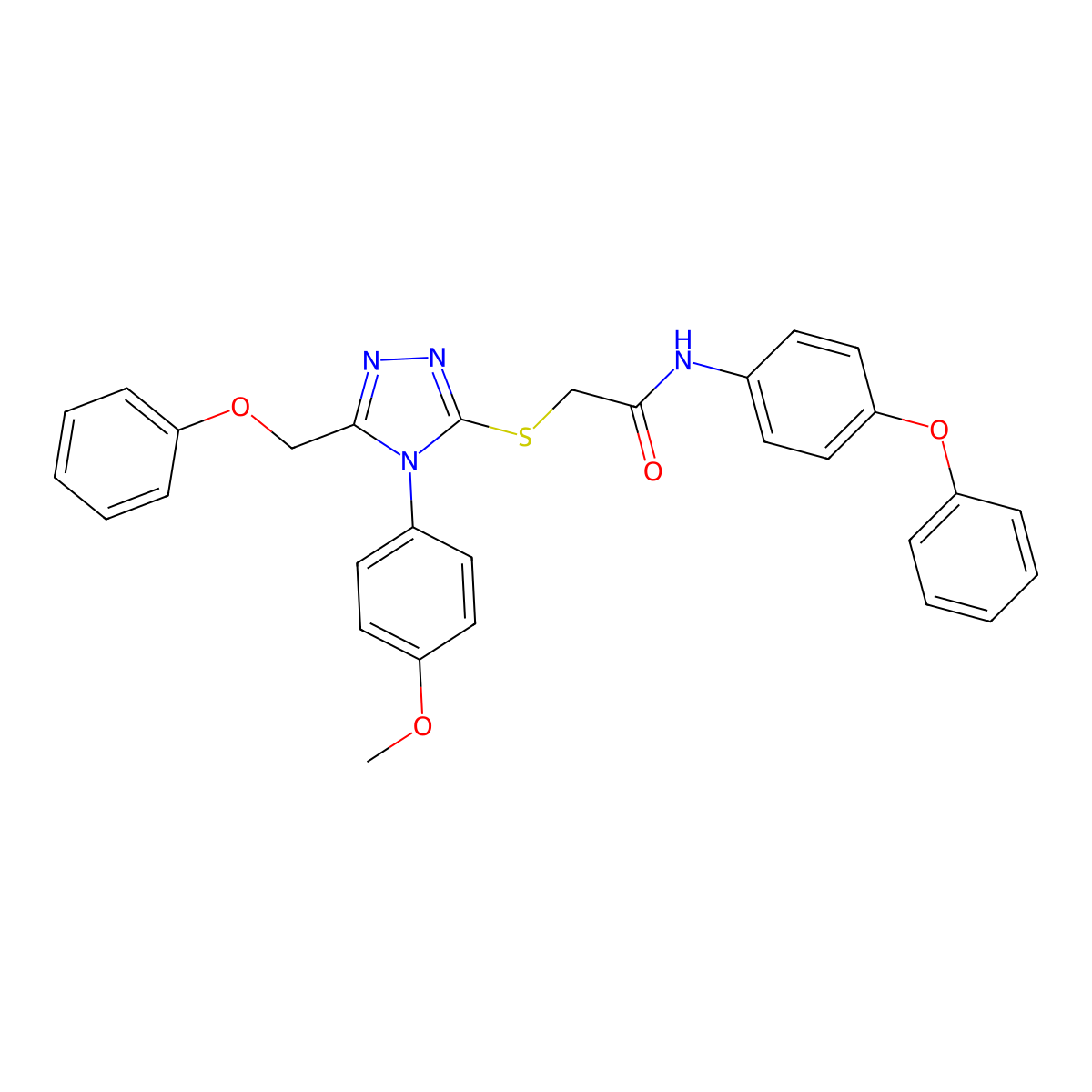 2-{[4-(4-Methoxyphenyl)-5-(phenoxymethyl)-4H-1,2,4-triazol-3-YL]sulfanyl}-N-(4-phenoxyphenyl)acetamide molecular structure, CAS 539808-55-4