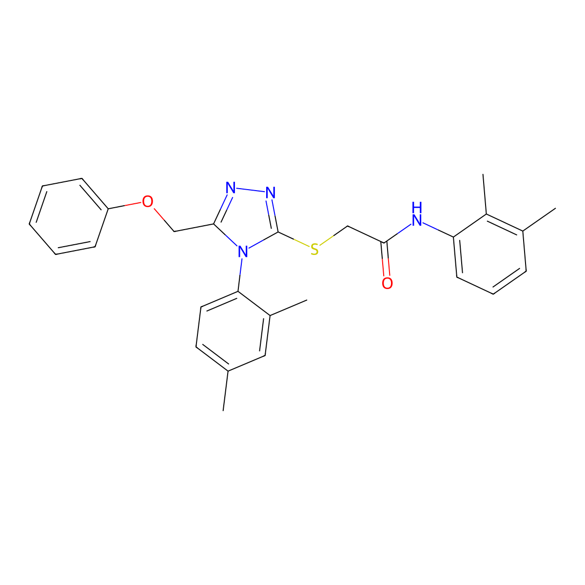 N-(2,3-Dimethylphenyl)-2-((4-(2,4-dimethylphenyl)-5-(phenoxymethyl)-4H-1,2,4-triazol-3-YL)sulfanyl)acetamide molecular structure, CAS 539808-94-1