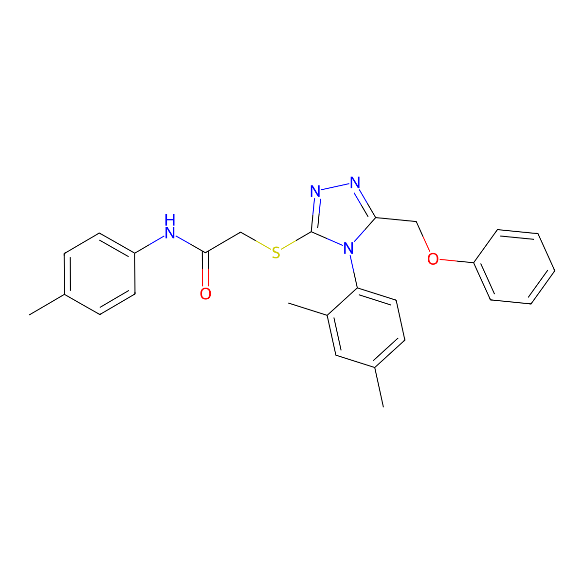 2-{[4-(2,4-Dimethylphenyl)-5-(phenoxymethyl)-4H-1,2,4-triazol-3-YL]sulfanyl}-N-(4-methylphenyl)acetamide molecular structure, CAS 539808-98-5