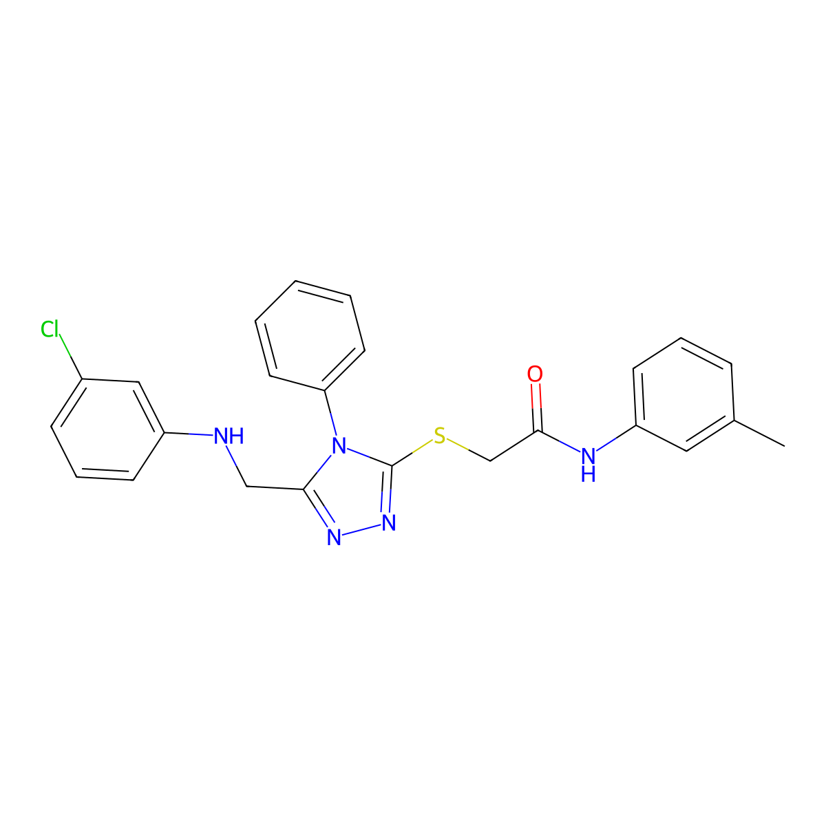 2-((5-((3-Chloroanilino)methyl)-4-phenyl-4H-1,2,4-triazol-3-YL)sulfanyl)-N-(3-methylphenyl)acetamide molecular structure, CAS 539809-47-7