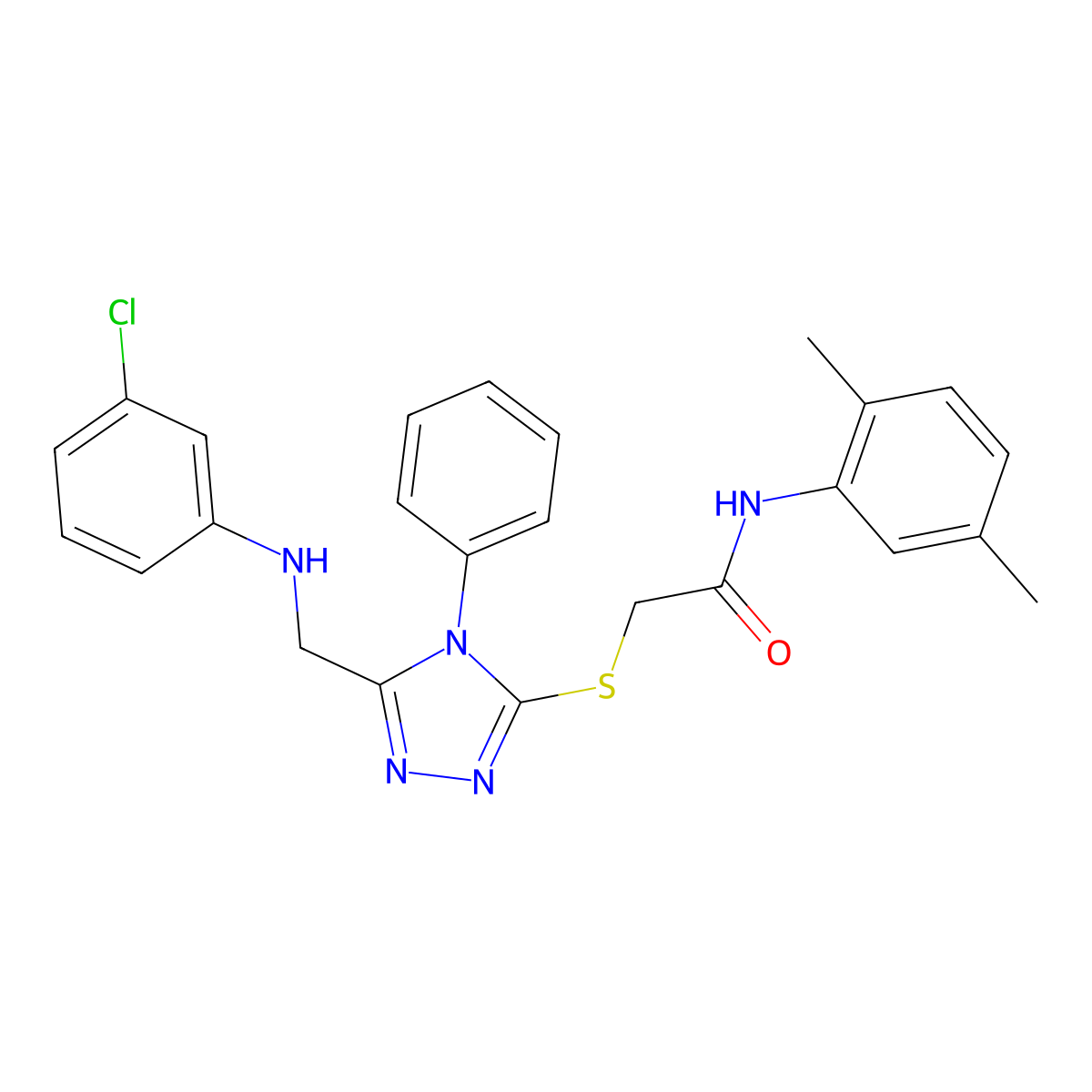 2-({5-[(3-Chloroanilino)methyl]-4-phenyl-4H-1,2,4-triazol-3-YL}sulfanyl)-N-(2,5-dimethylphenyl)acetamide molecular structure, CAS 539809-49-9