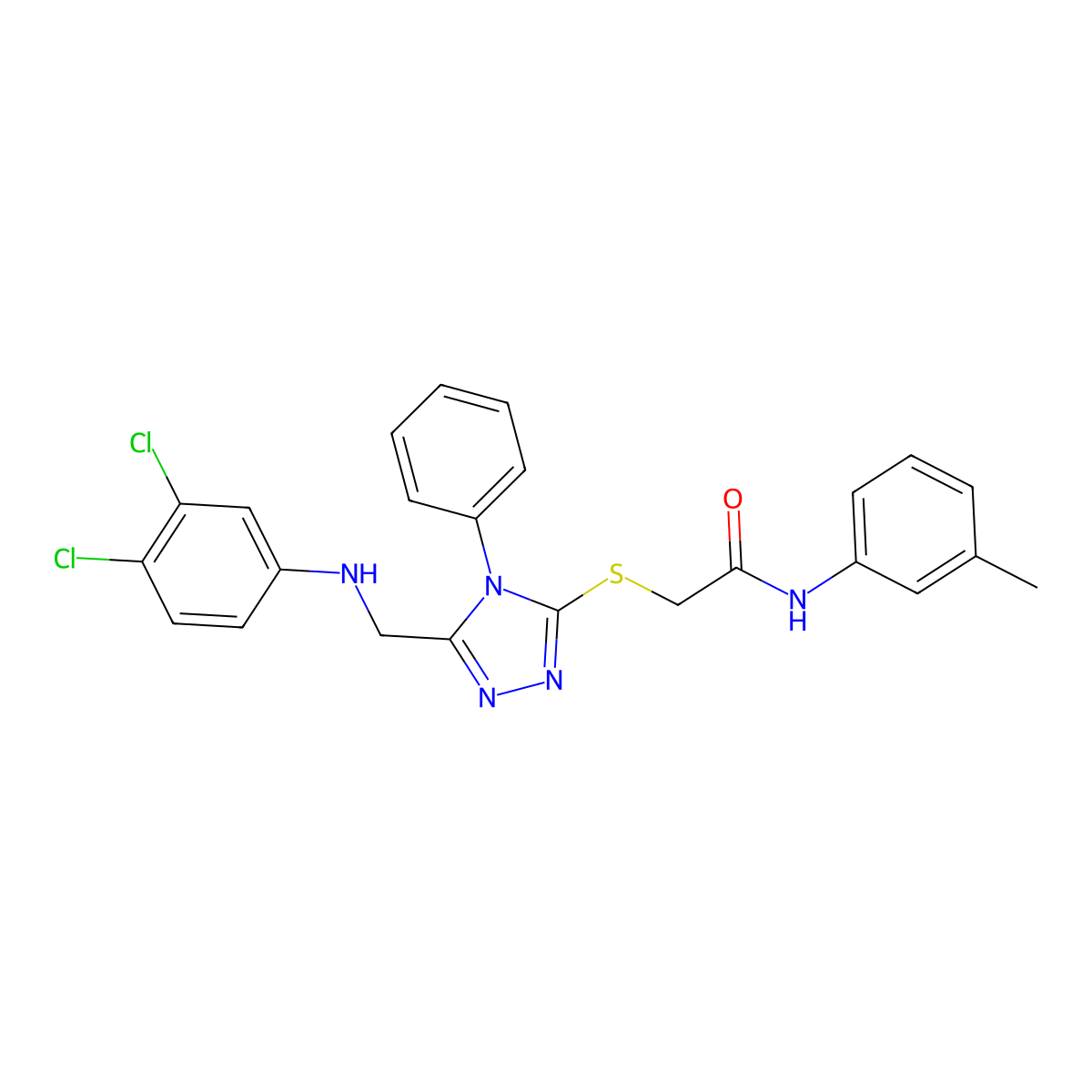 2-({5-[(3,4-Dichloroanilino)methyl]-4-phenyl-4H-1,2,4-triazol-3-YL}sulfanyl)-N-(3-methylphenyl)acetamide molecular structure, CAS 539809-59-1