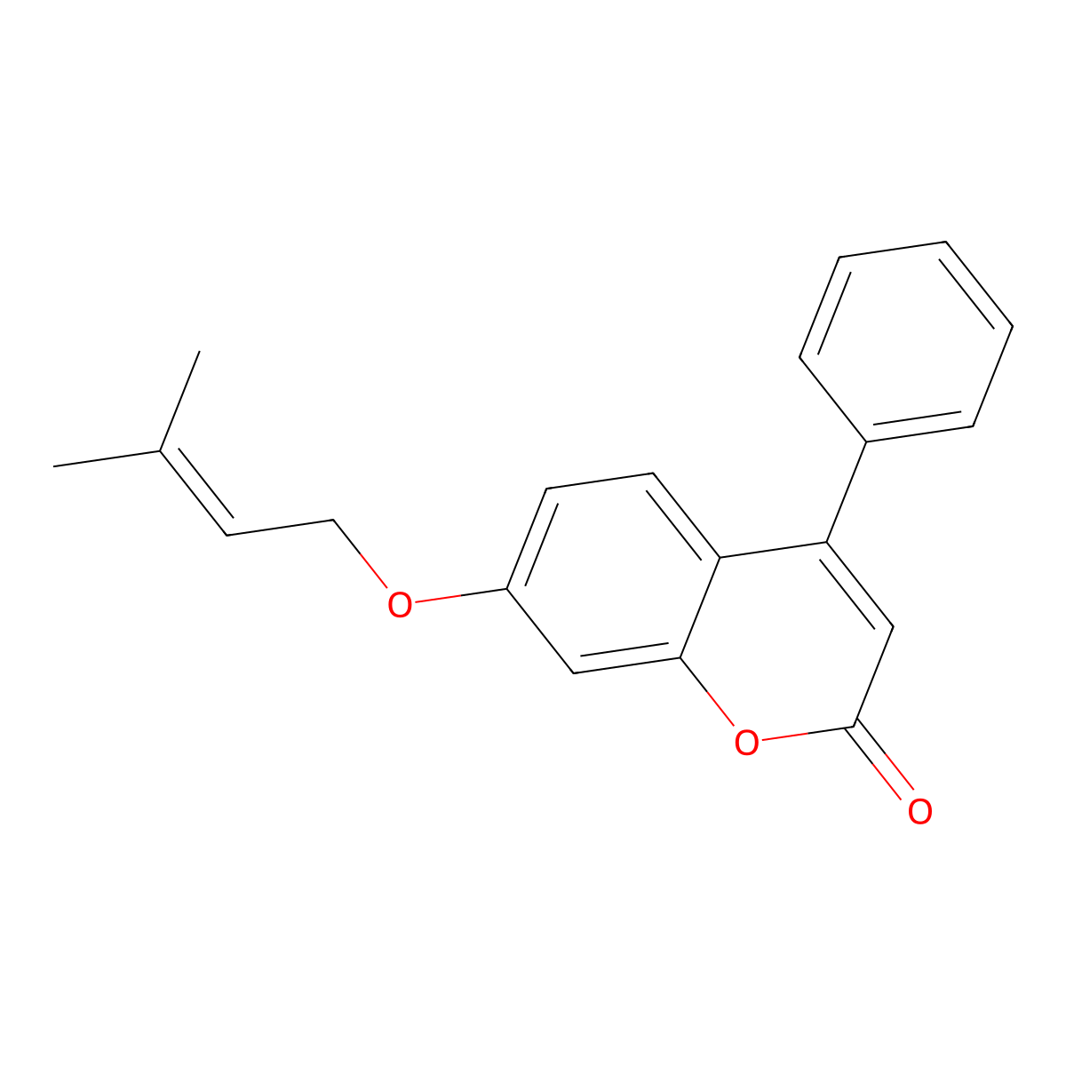 7-[(3-methyl-2-butenyl)oxy]-4-phenyl-2H-chromen-2-one molecular structure, CAS 53981-04-7