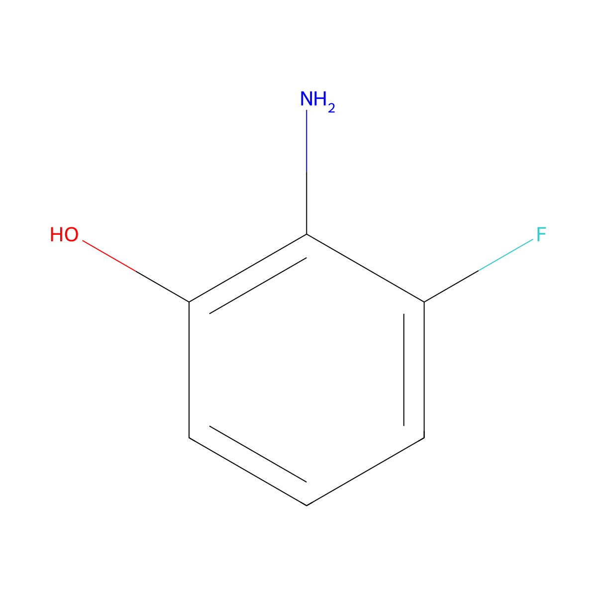 2-Amino-3-fluorophenol molecular structure, CAS 53981-23-0