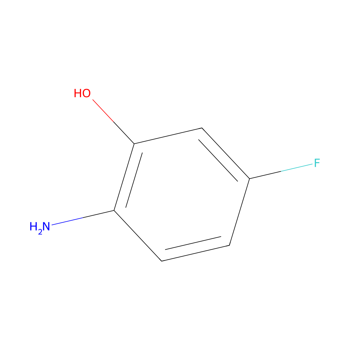 2-Amino-5-fluorophenol molecular structure, CAS 53981-24-1