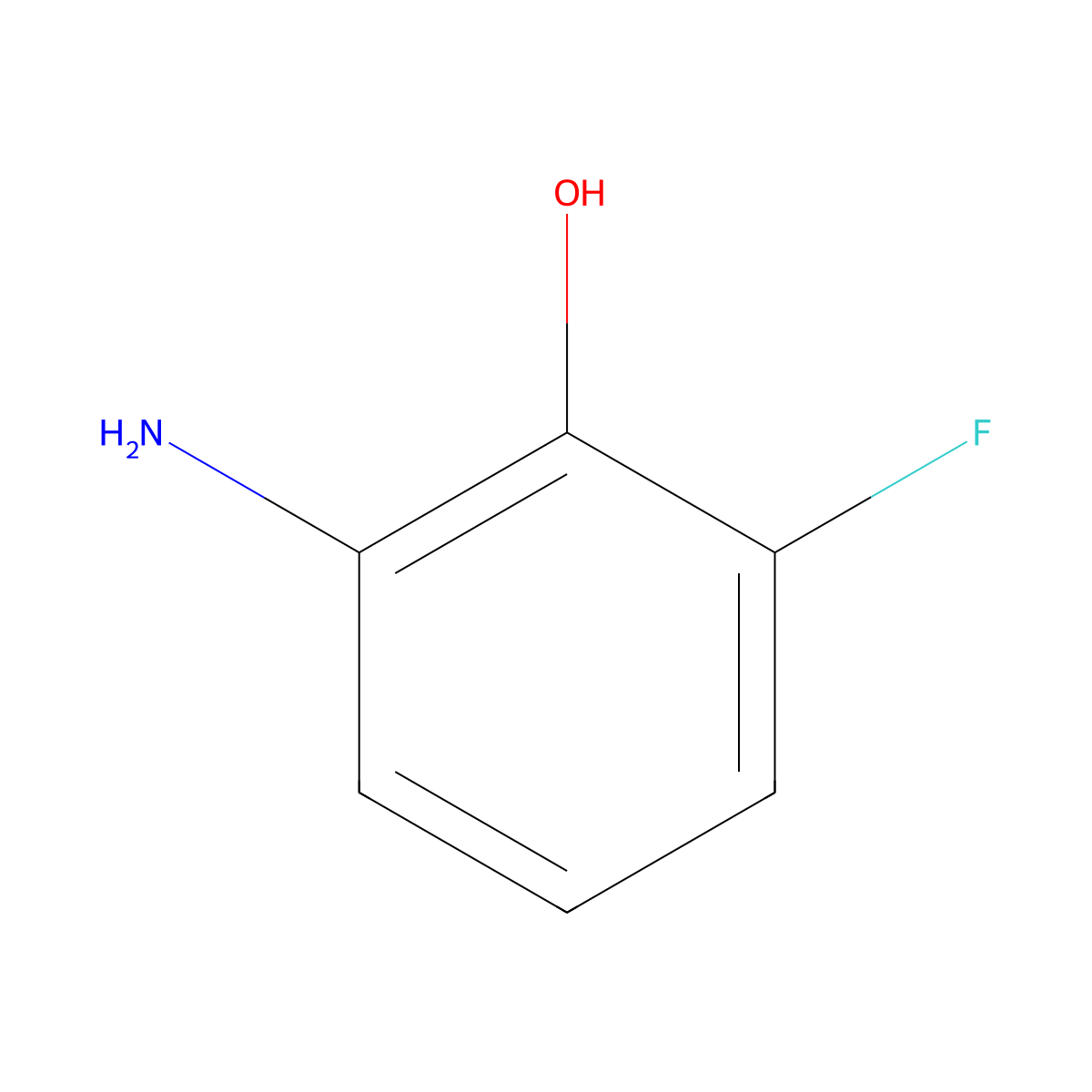 2-Amino-6-fluorophenol molecular structure, CAS 53981-25-2
