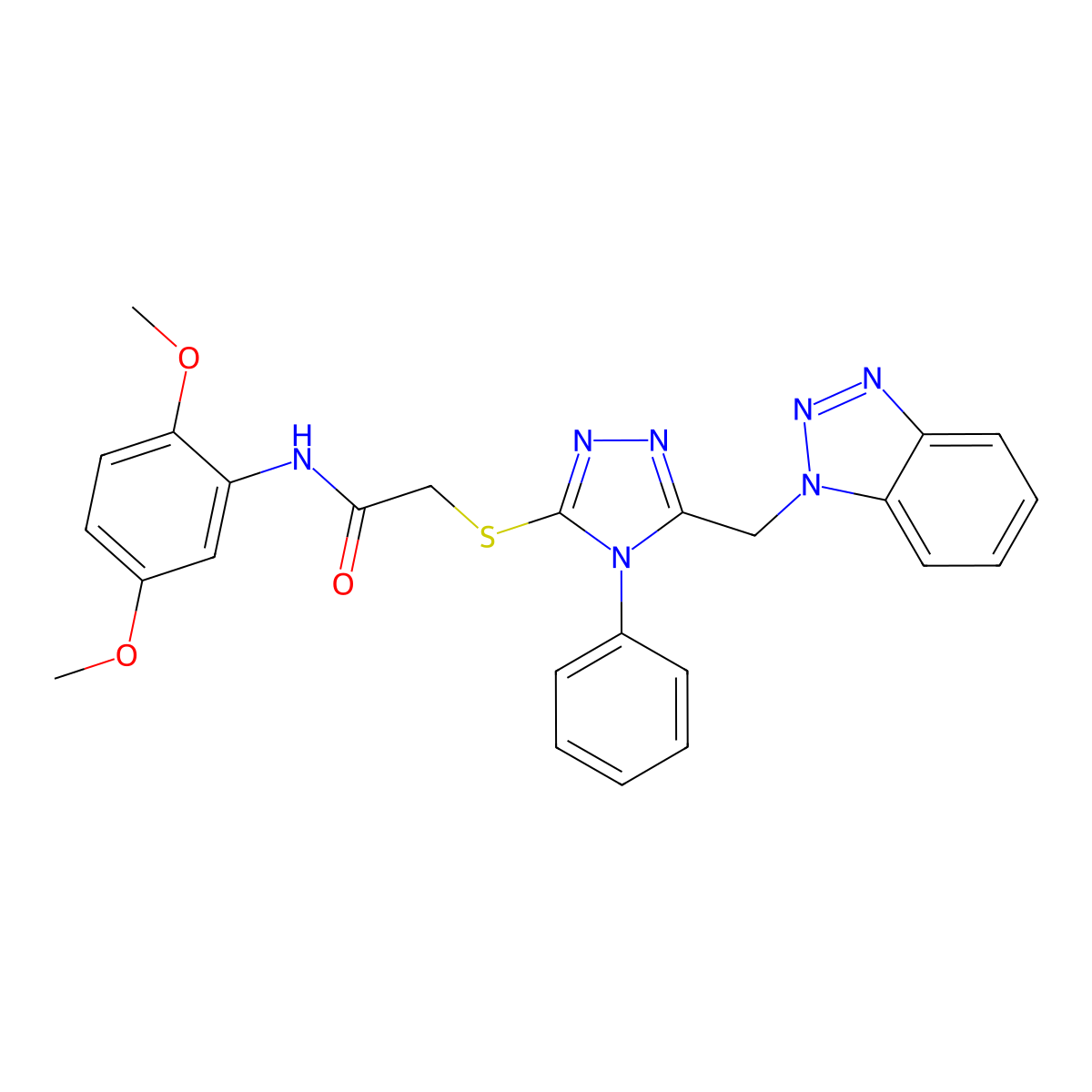 2-{[5-(1H-1,2,3-Benzotriazol-1-ylmethyl)-4-phenyl-4H-1,2,4-triazol-3-YL]sulfanyl}-N-(2,5-dimethoxyphenyl)acetamide molecular structure, CAS 539810-84-9