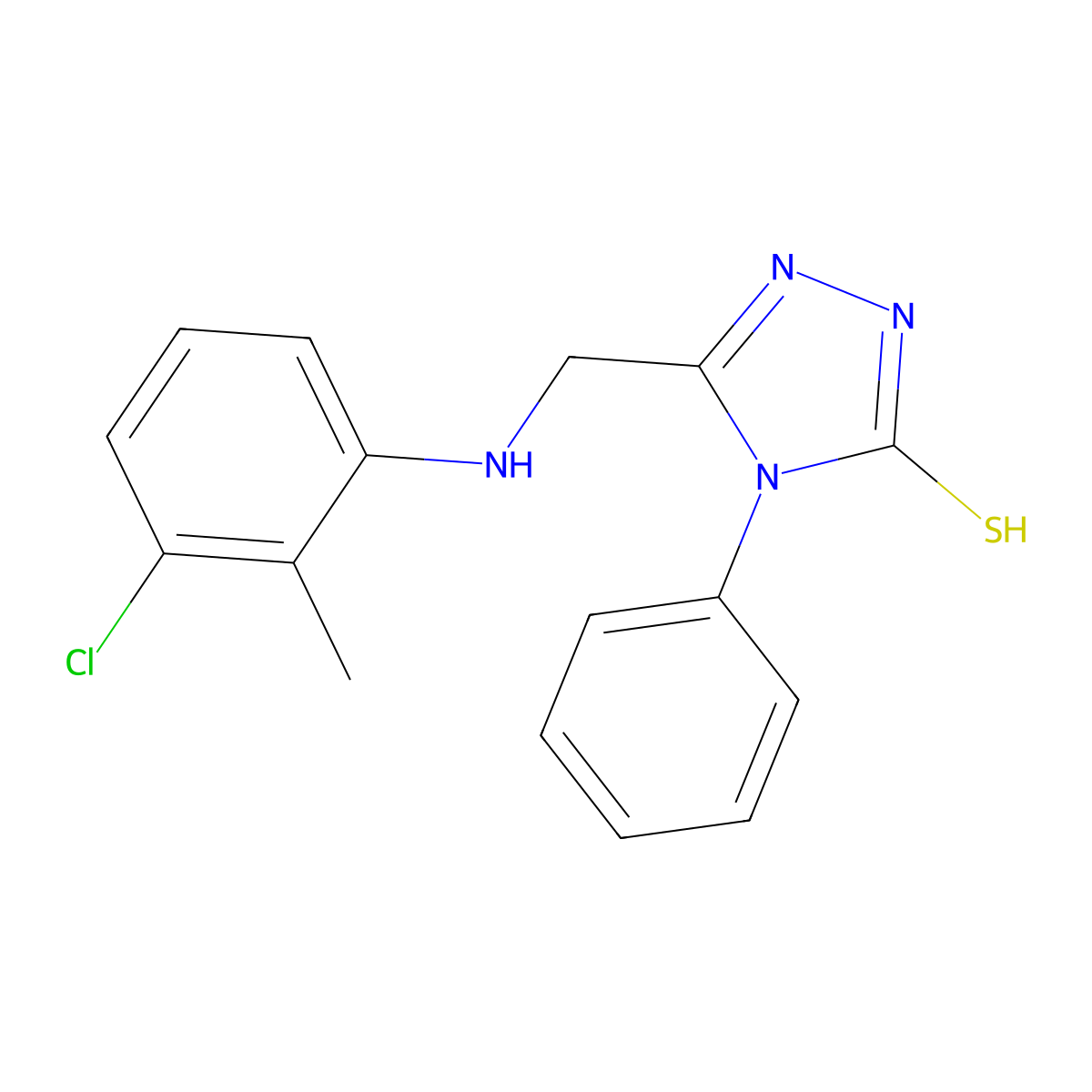 5-((3-CL-2-Methylanilino)methyl)-4-phenyl-2,4-dihydro-3H-1,2,4-triazole-3-thione molecular structure, CAS 539811-30-8