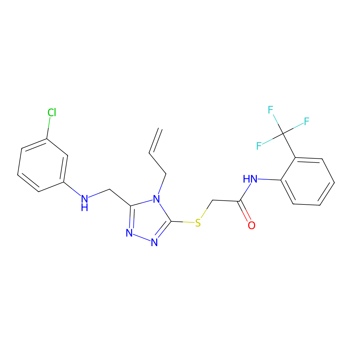 2-({4-Allyl-5-[(3-chloroanilino)methyl]-4H-1,2,4-triazol-3-YL}sulfanyl)-N-[2-(trifluoromethyl)phenyl]acetamide molecular structure, CAS 539812-42-5