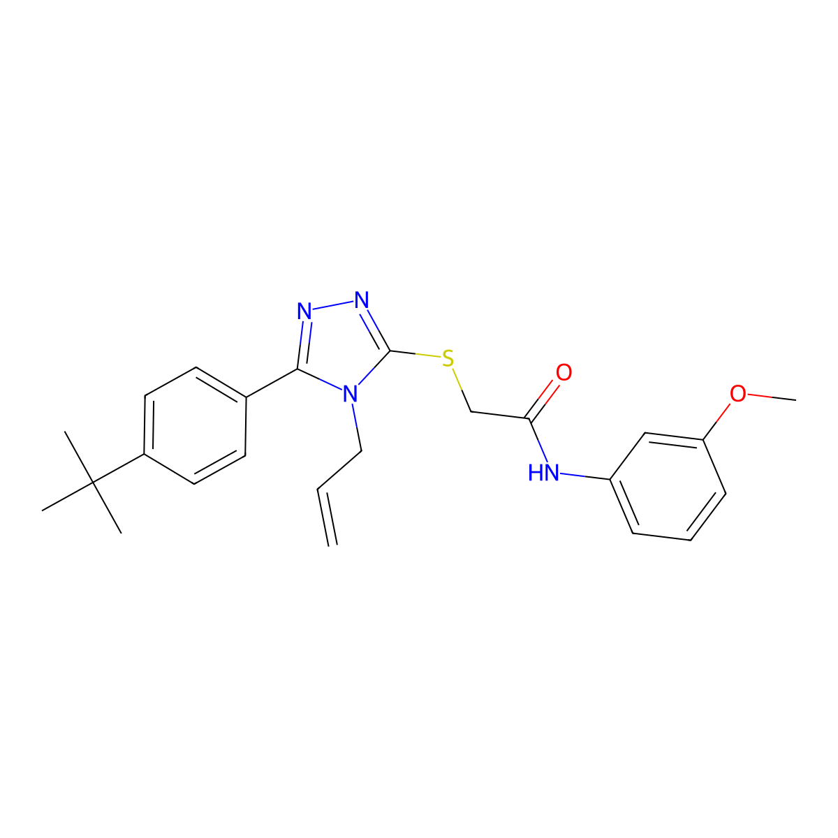 2-{[4-Allyl-5-(4-tert-butylphenyl)-4H-1,2,4-triazol-3-YL]sulfanyl}-N-(3-methoxyphenyl)acetamide molecular structure, CAS 539812-48-1