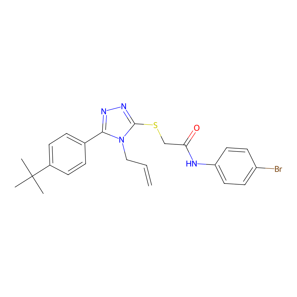 2-((4-Allyl-5-(4-tert-butylphenyl)-4H-1,2,4-triazol-3-YL)sulfanyl)-N-(4-bromophenyl)acetamide molecular structure, CAS 539812-51-6