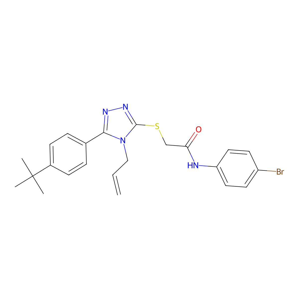 2-((4-Allyl-5-(4-tert-butylphenyl)-4H-1,2,4-triazol-3-YL)sulfanyl)-N-(4-bromophenyl)acetamide molecular structure, CAS 539812-51-6