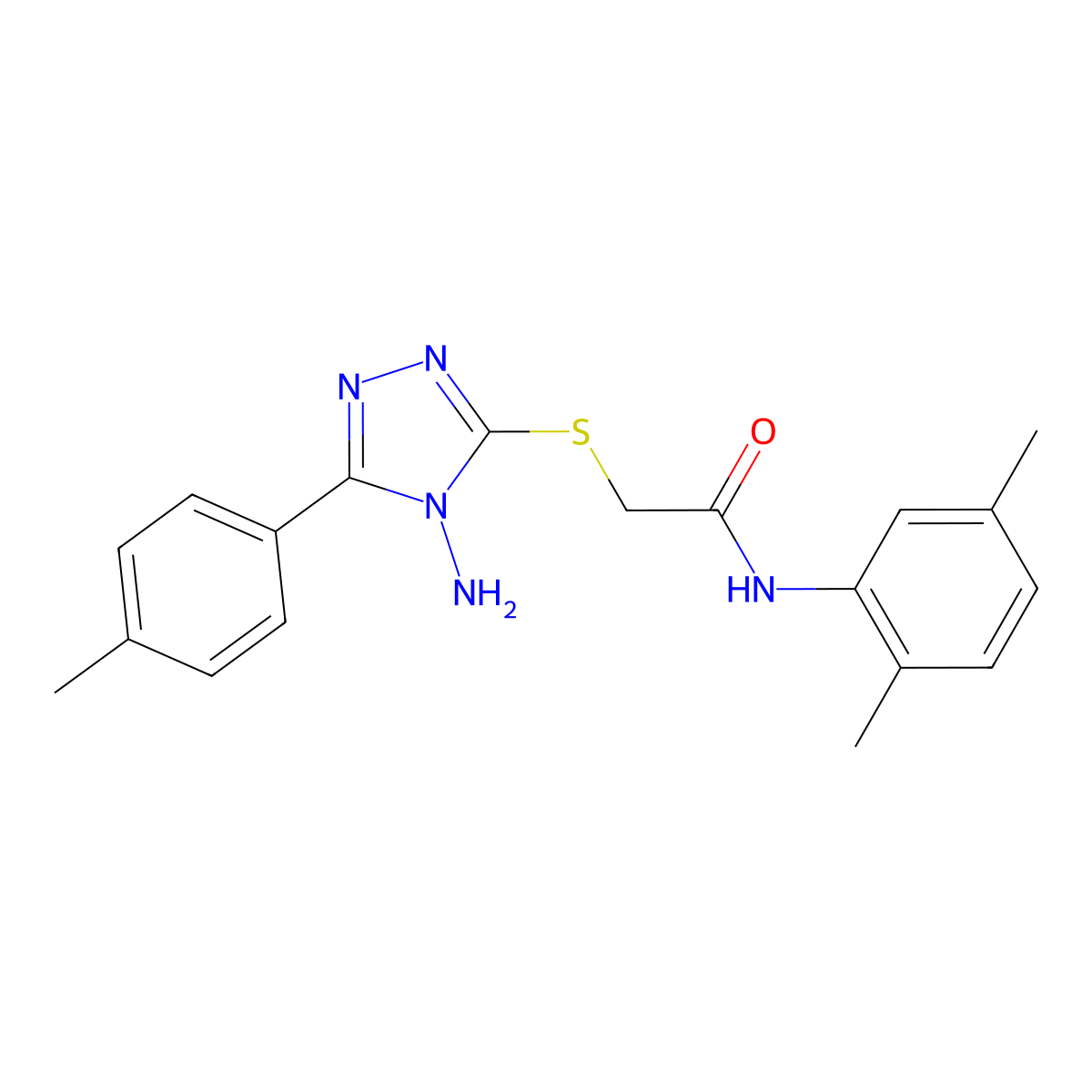 2-{[4-amino-5-(4-methylphenyl)-4H-1,2,4-triazol-3-yl]sulfanyl}-N-(2,5-dimethylphenyl)acetamide molecular structure, CAS 539812-67-4