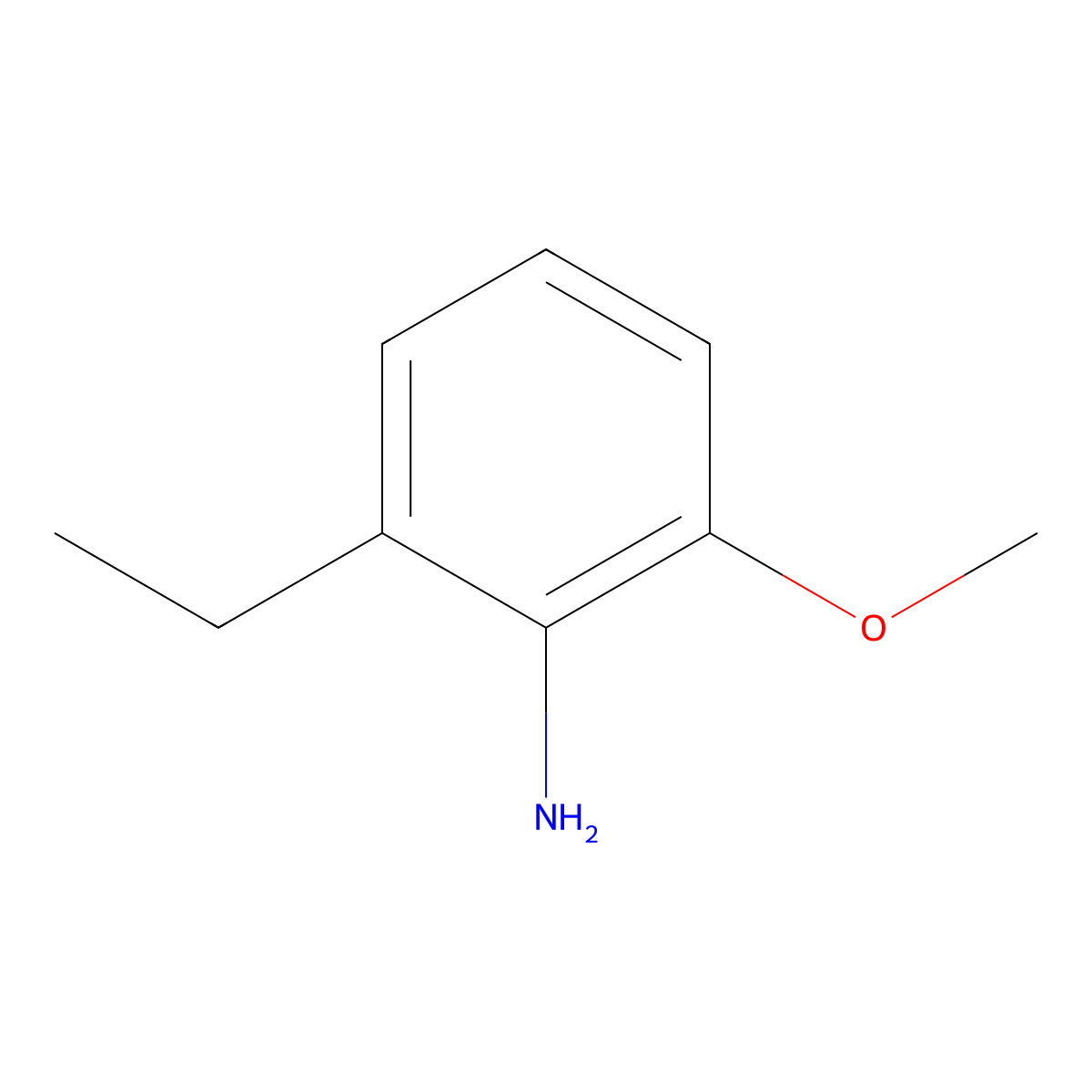 2-Ethyl-6-methoxyaniline molecular structure, CAS 53982-01-7