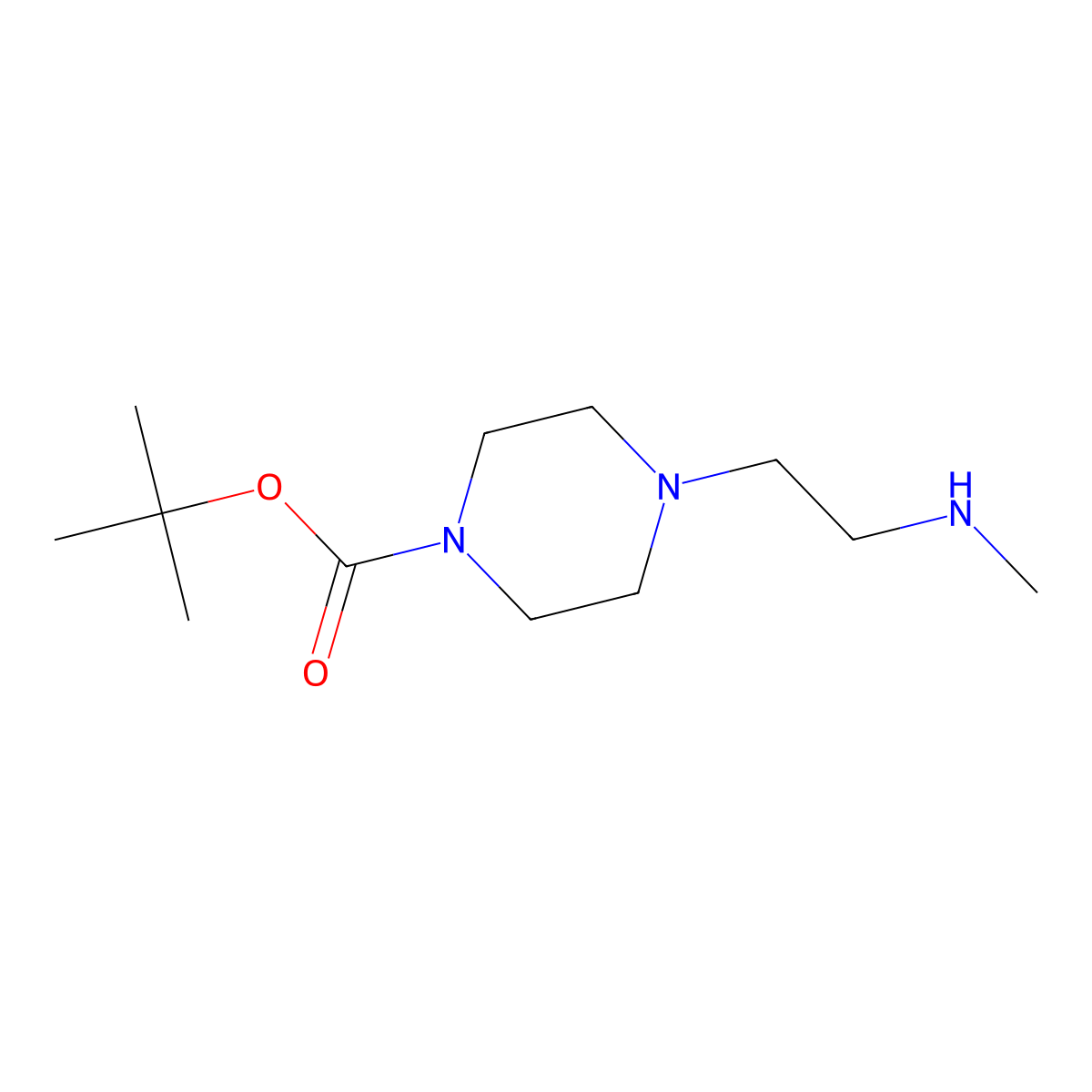 tert-Butyl 4-(2-(methylamino)ethyl)piperazine-1-carboxylate molecular structure, CAS 539822-98-5