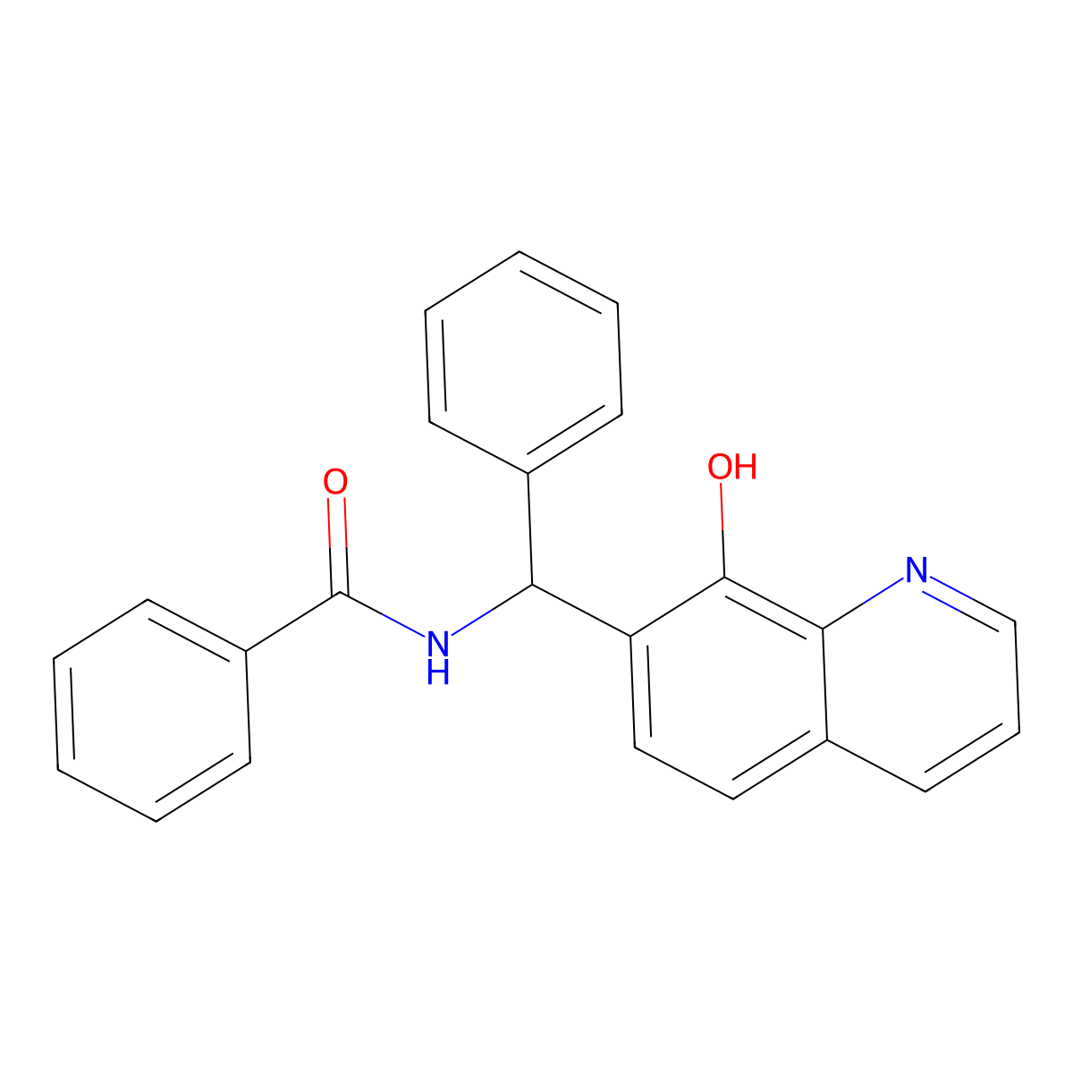 n-[(8-Hydroxyquinolin-7-yl)(phenyl)methyl]benzamide molecular structure, CAS 53983-72-5
