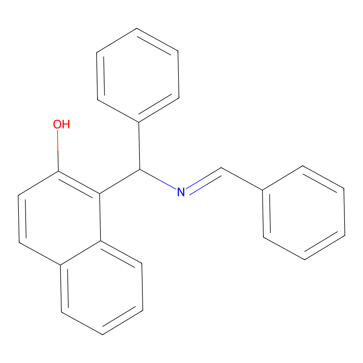 1-((Benzylidene-amino)-phenyl-methyl)-naphthalen-2-OL molecular structure, CAS 53983-76-9