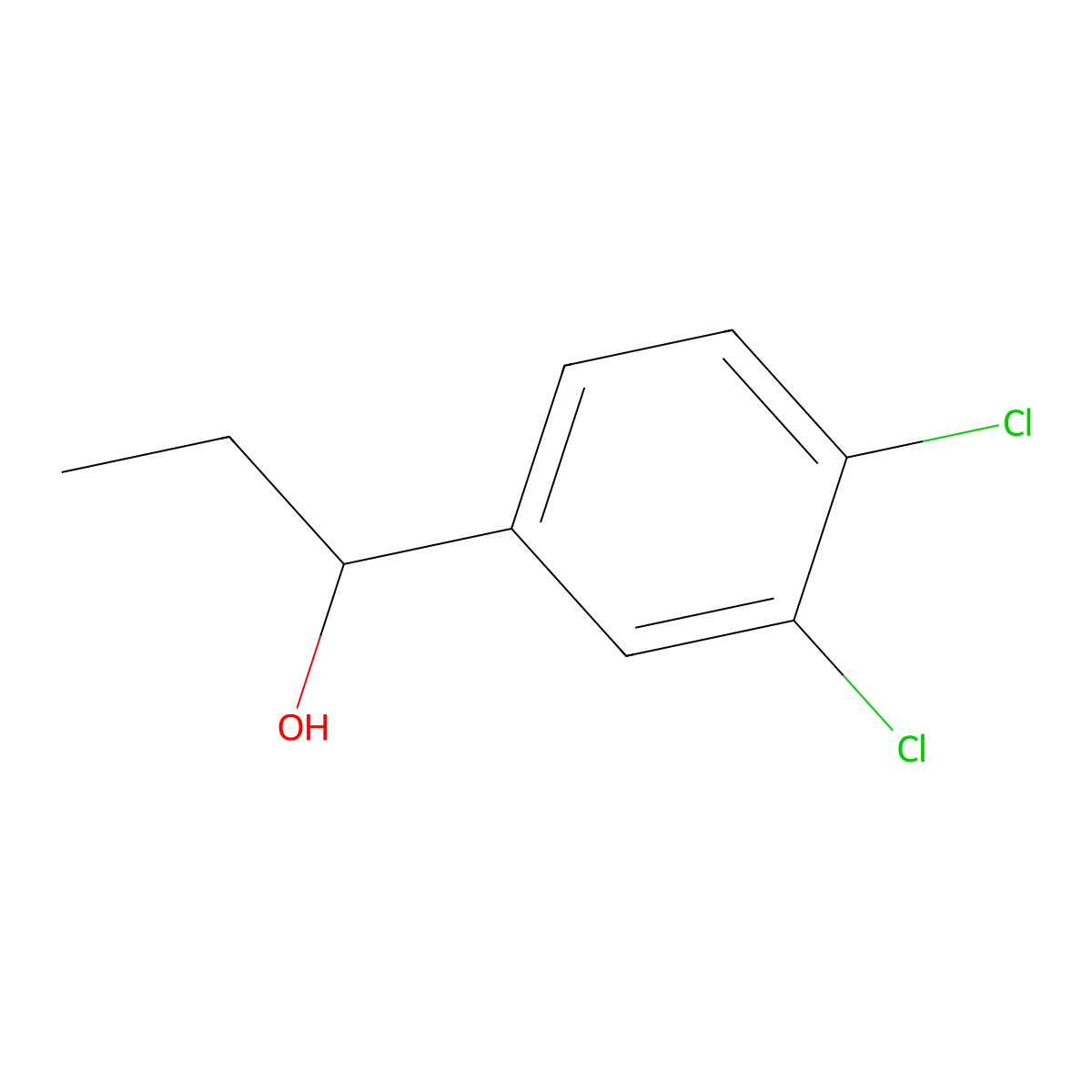 1-(3,4-Dichlorophenyl)propan-1-ol molecular structure, CAS 53984-12-6