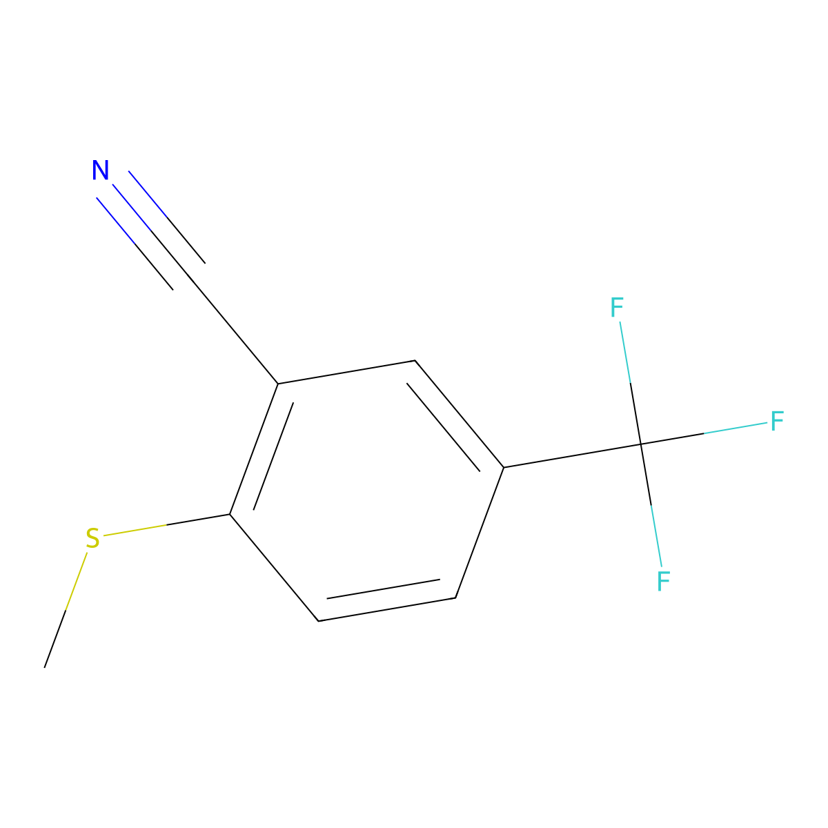 2-(Methylthio)-5-(trifluoromethyl)benzonitrile molecular structure, CAS 53984-37-5
