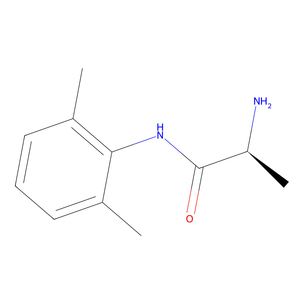 Propanamide, 2-amino-N-(2,6-dimethylphenyl)-, (S)- molecular structure, CAS 53984-75-1