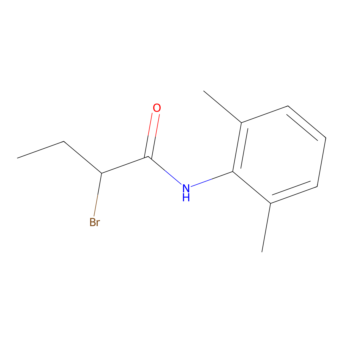 2-bromo-N-(2,6-dimethylphenyl)butanamide molecular structure, CAS 53984-81-9