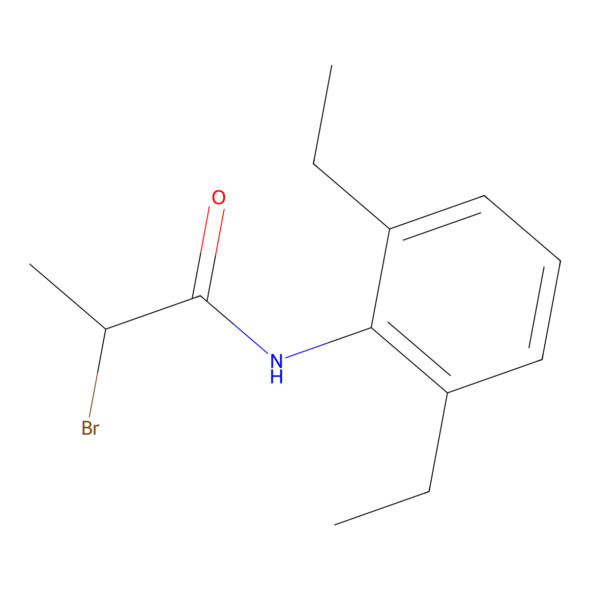 2-bromo-N-(2,6-diethylphenyl)propanamide molecular structure, CAS 53984-90-0